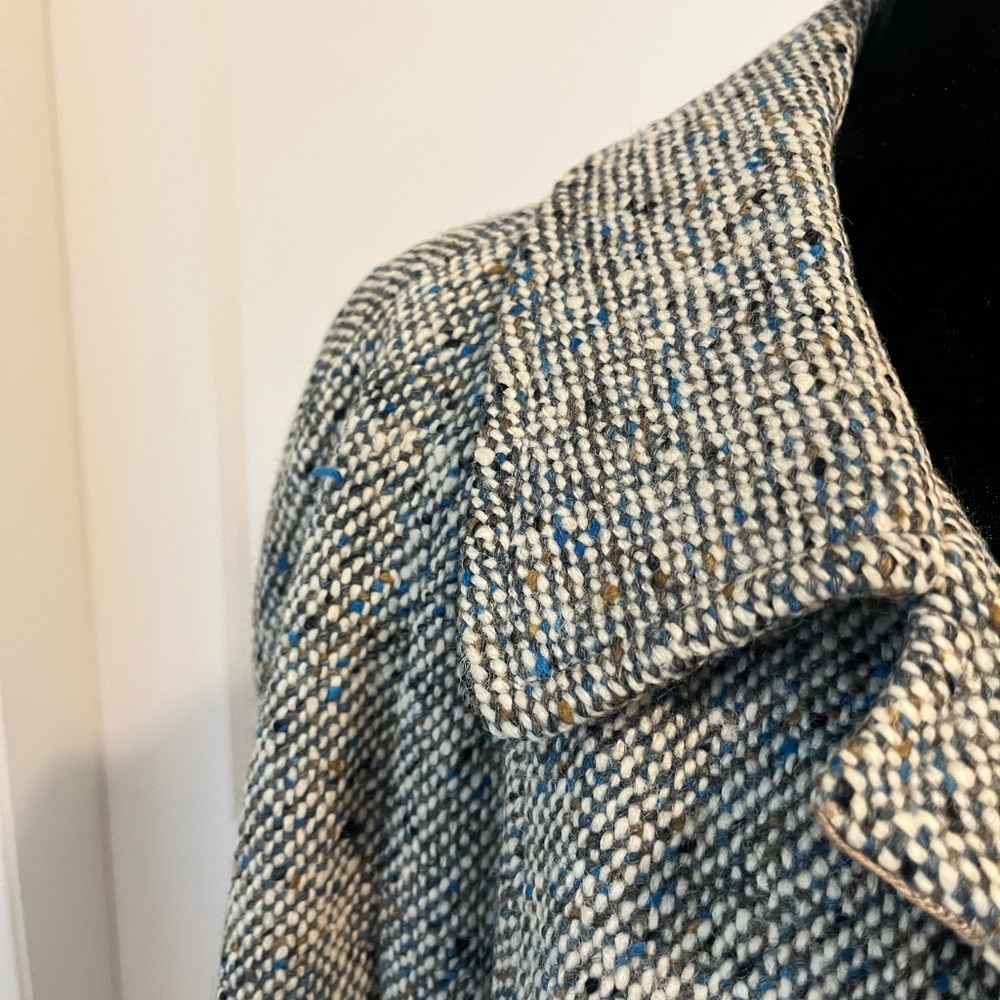 Burberry Gray Tweed Wool Blend Coat - Picture 6 of 10